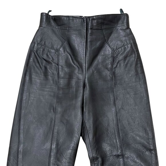 Women’s Vintage Michael Hoban North Beach leather pants black 1990s - Picture 3 of 5